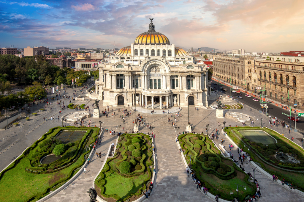 Aerial View of Palacio de Bellas Artes in Mexico City