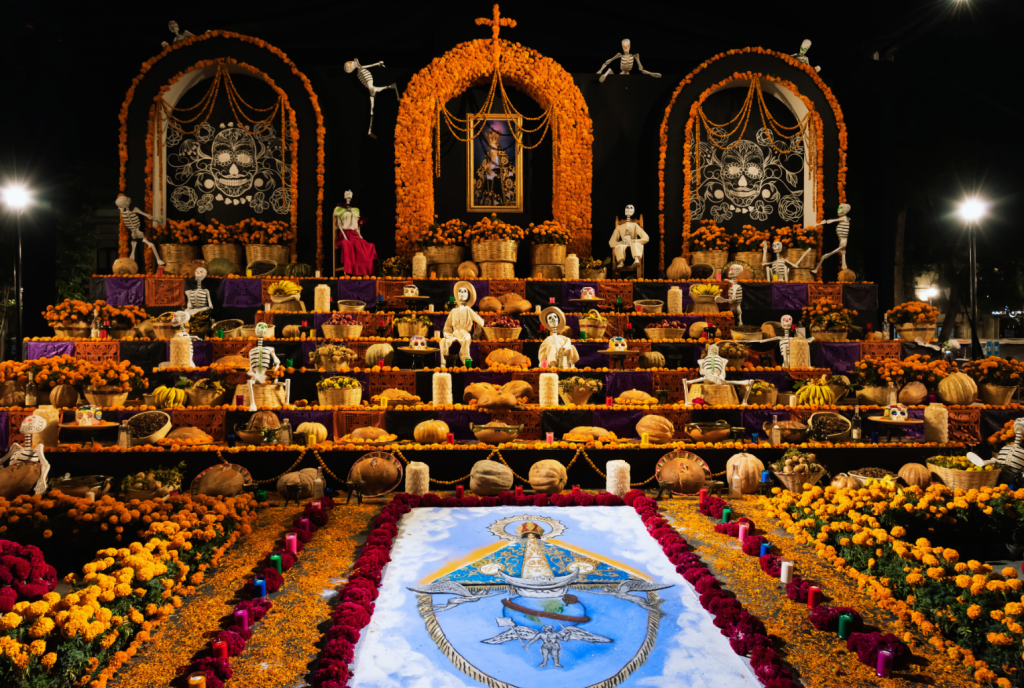 Altar celebrating day of the dead in Oaxaca Mexico.